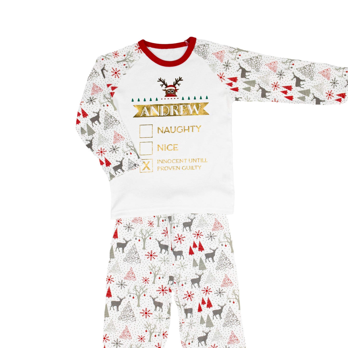 Naughty or Nice Personalised Christmas Pyjamas