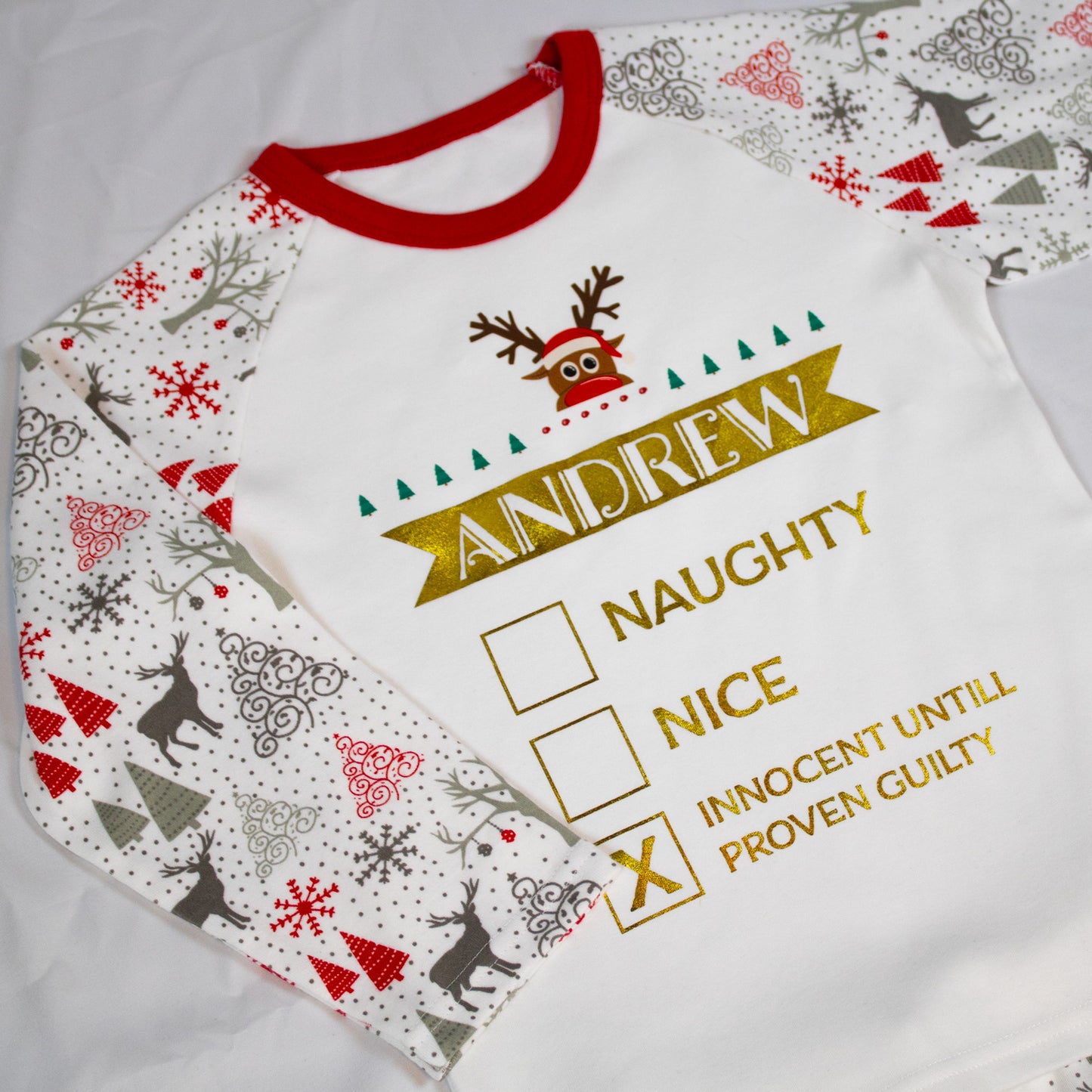 Naughty or Nice Personalised Christmas Pyjamas