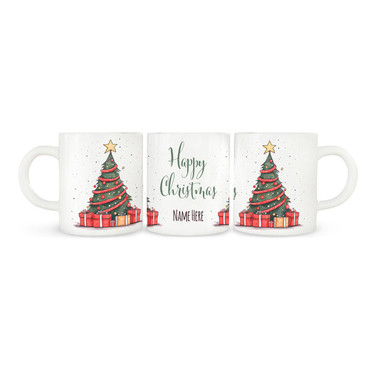 Personalised Happy Christmas Tree Mug