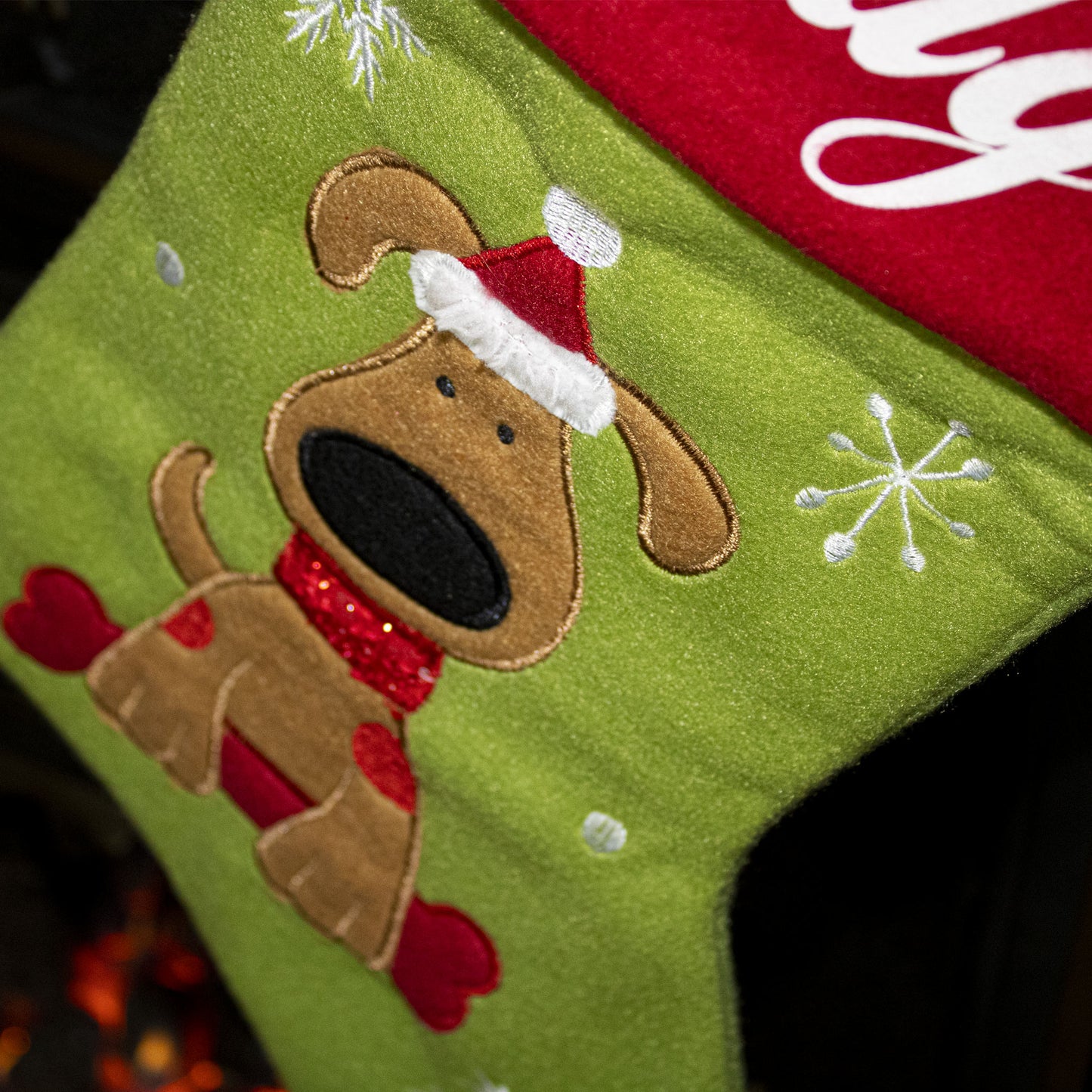 Dog Design on Christmas Stocking