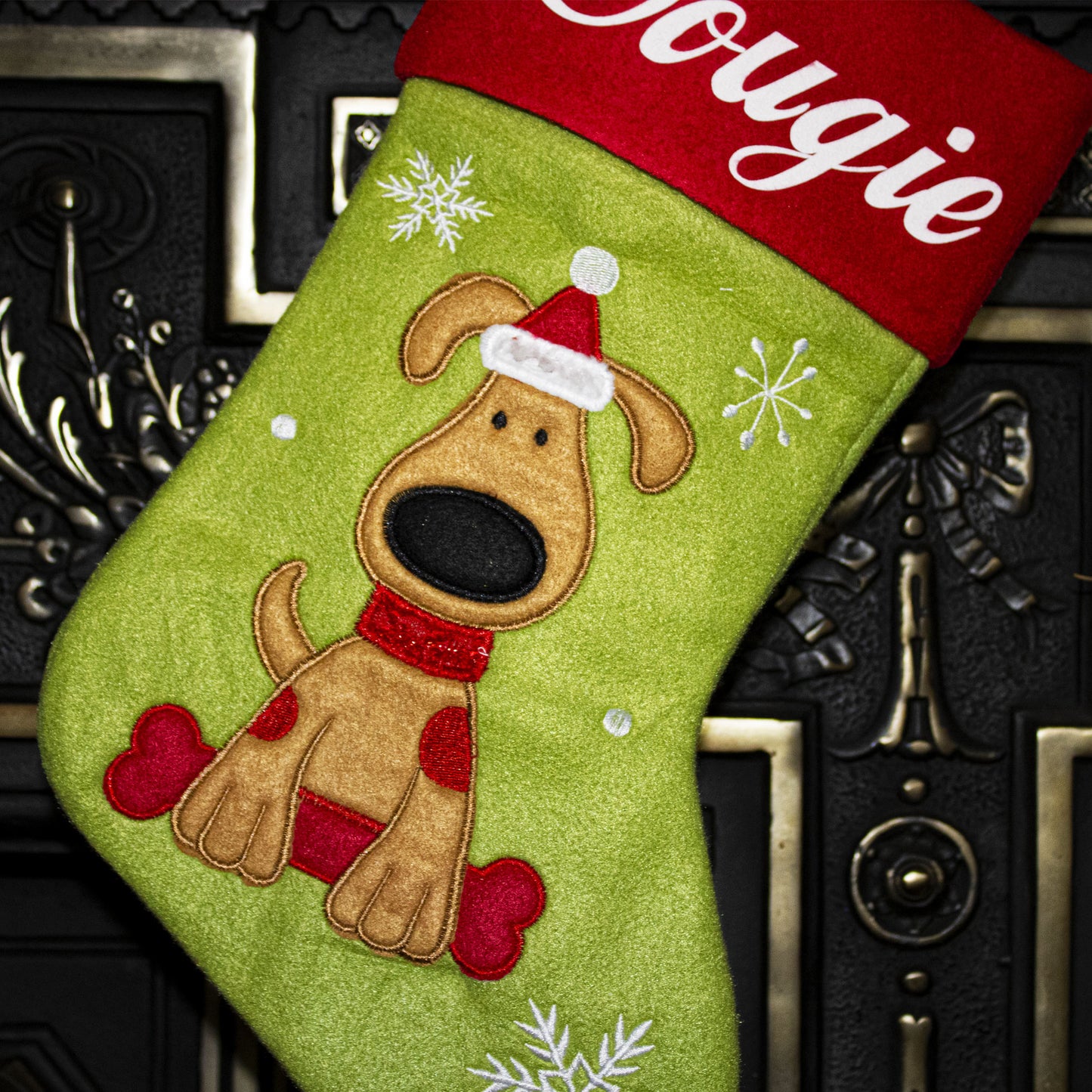 Dog on Christmas Stocking