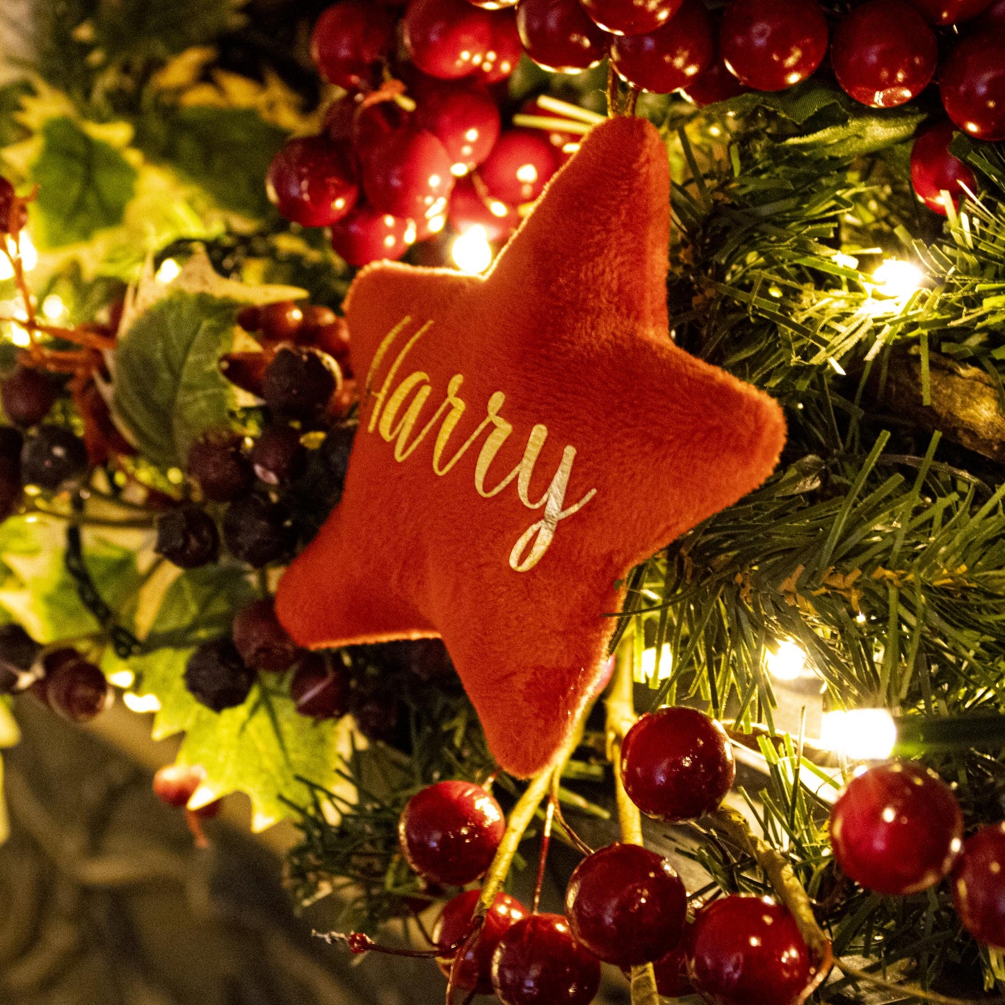 Personalised Red Christmas Tree Decoration
