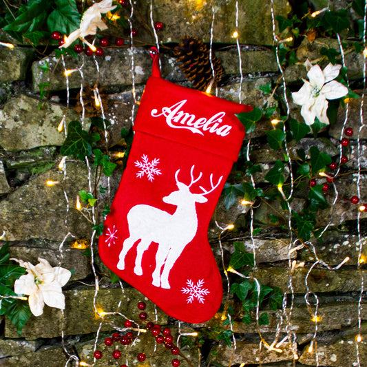 Personalised Reindeer Christmas Stocking