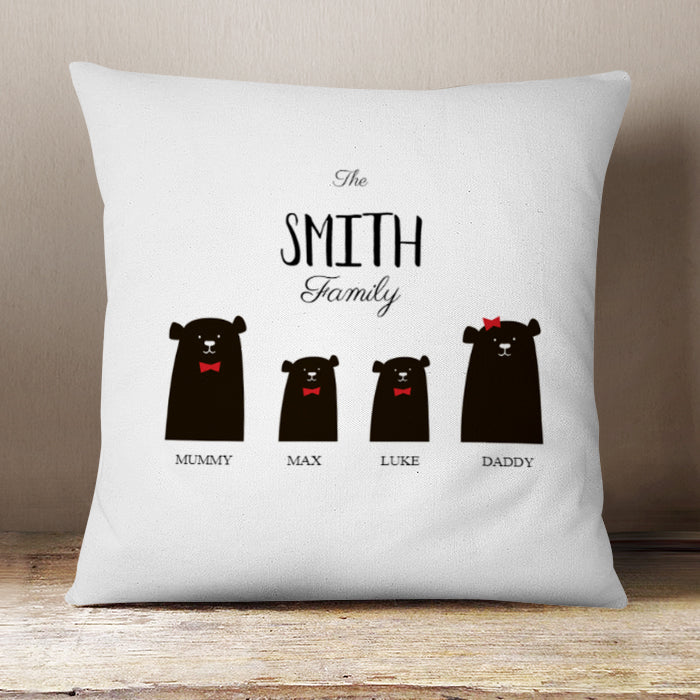 Christmas Bear Cushion 2 Parent 2 Boys