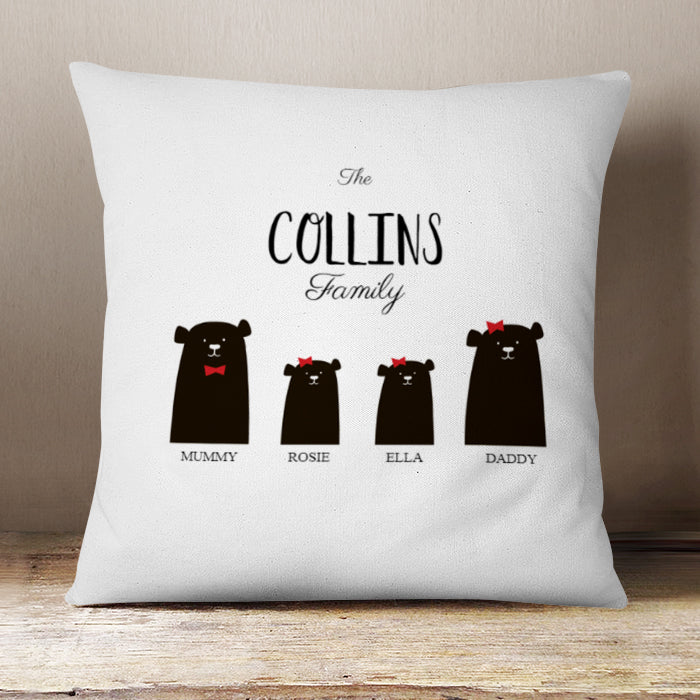 Christmas Bear Cushion 2 Parent 2 Girls