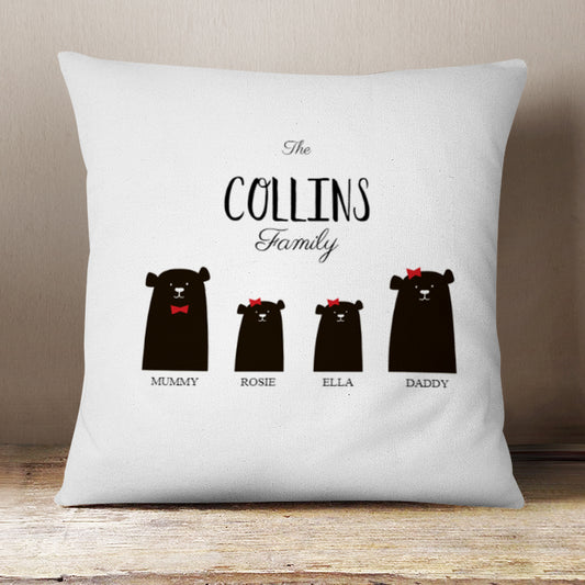 Christmas Bear Cushion 2 Parent 2 Girls