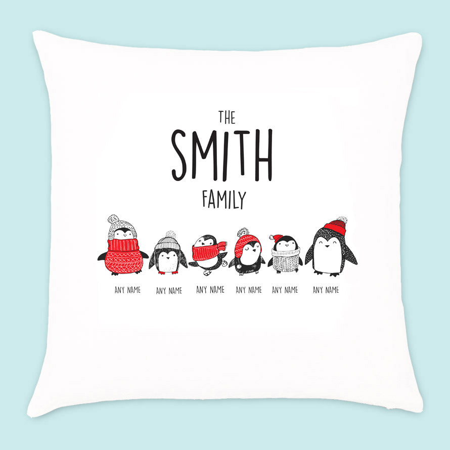 Christmas Penguin Cushion 6 Names