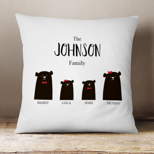 Christmas Bear Cushion 2 Parents Boy and Girl