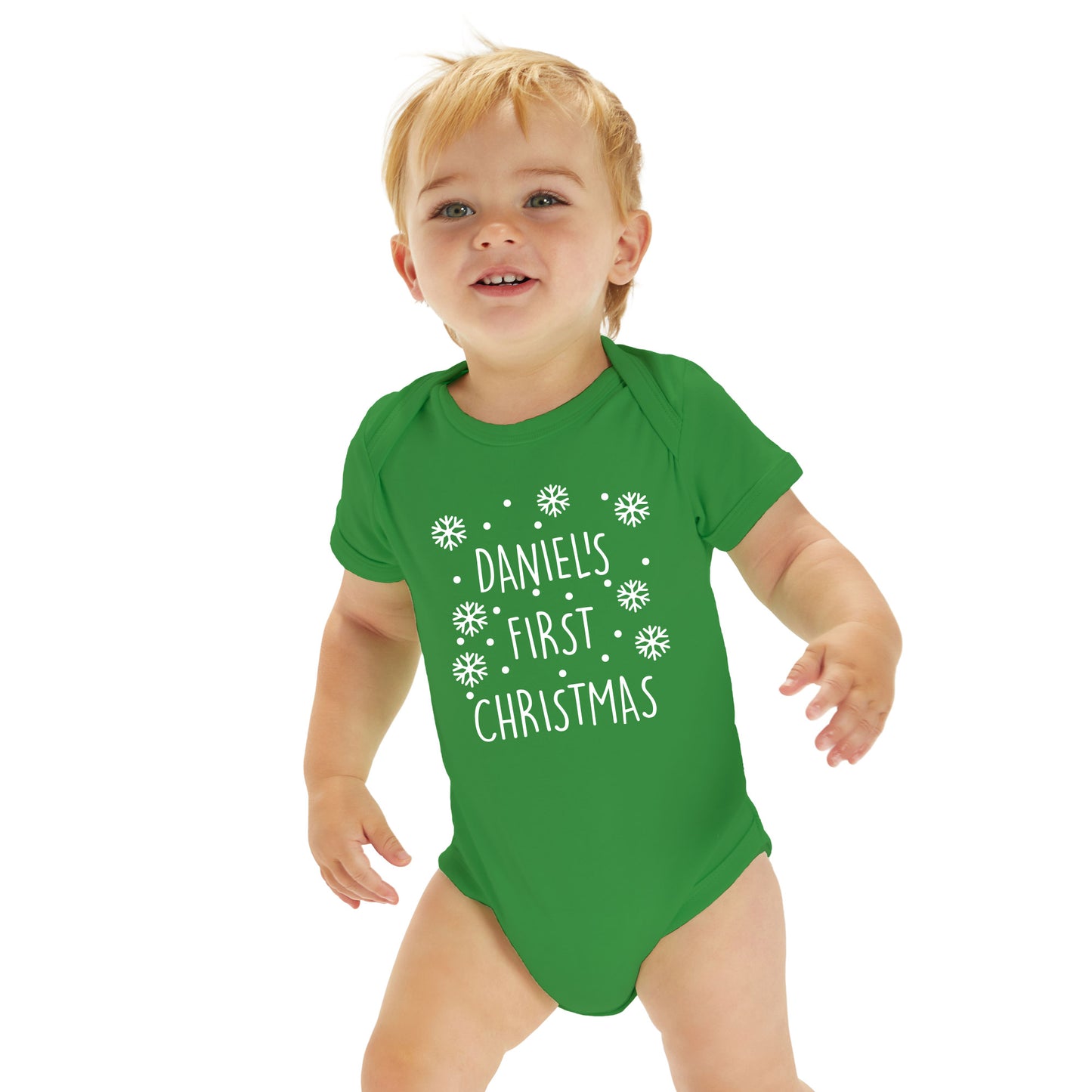 Personalised Baby Vest Green