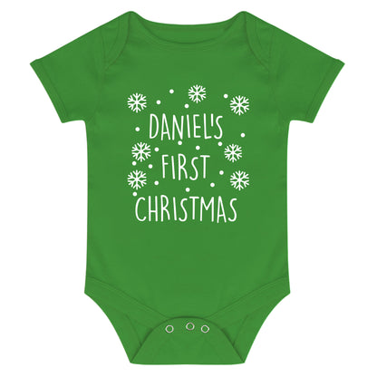 Personalised Baby Vest Green