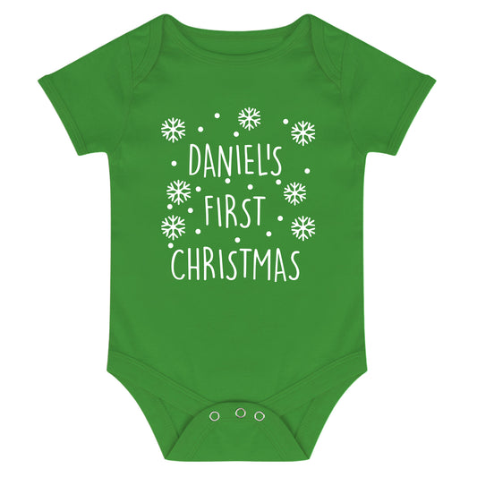 Personalised Baby Vest Green
