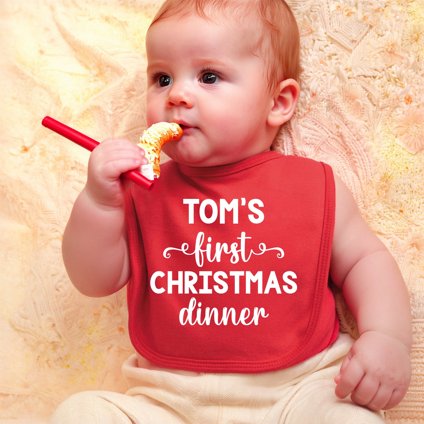 Baby's First Christmas Dinner Bib