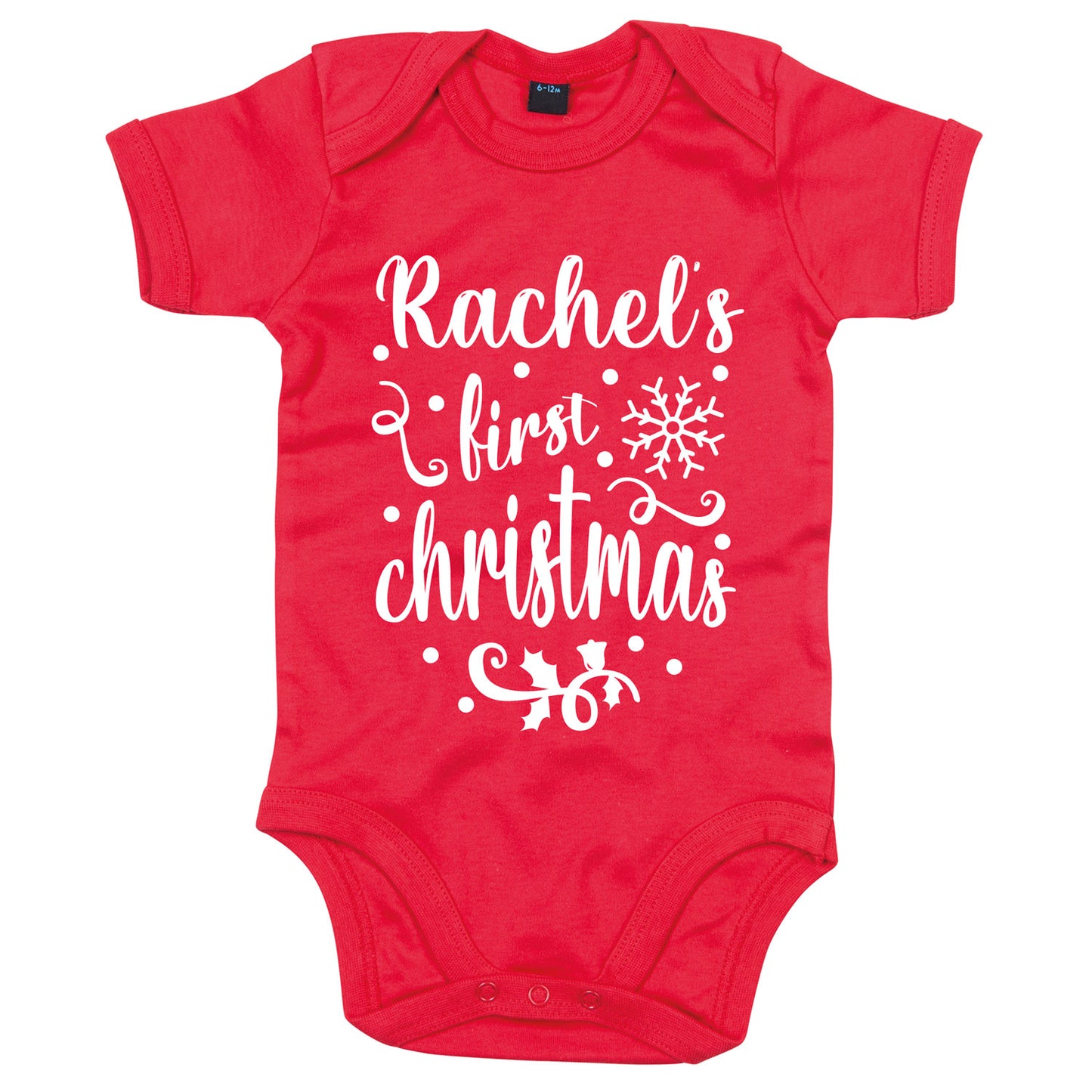 Personalised Babies First Christmas Vest Red