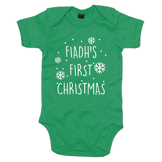 Personalised Baby Vest Green