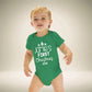 Personalised Babies First Christmas Vest Green