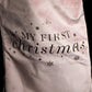 First Christmas Frosted Blush Velvet Stocking (Large - 64cm)