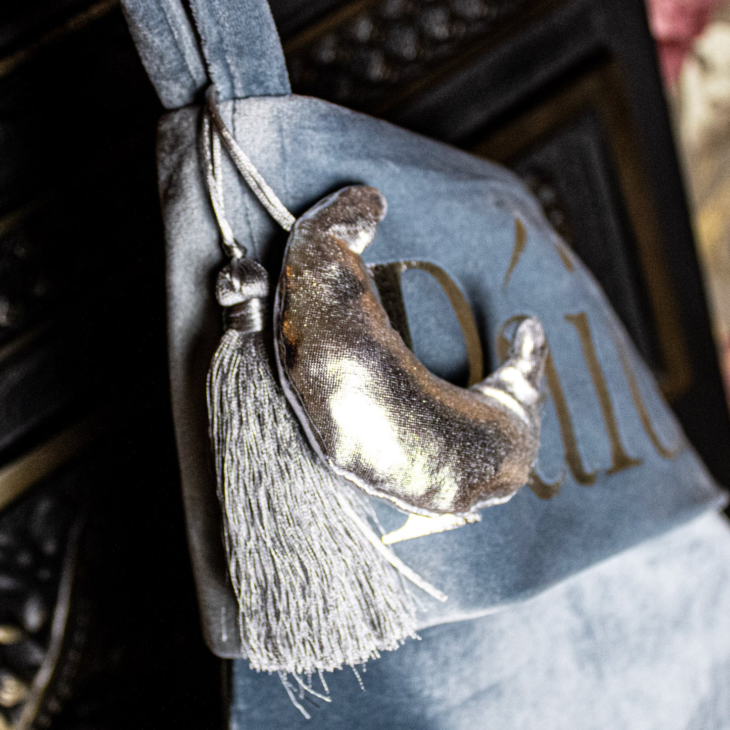 First Christmas Smokey Blue Velvet Stocking (Large - 64cm)