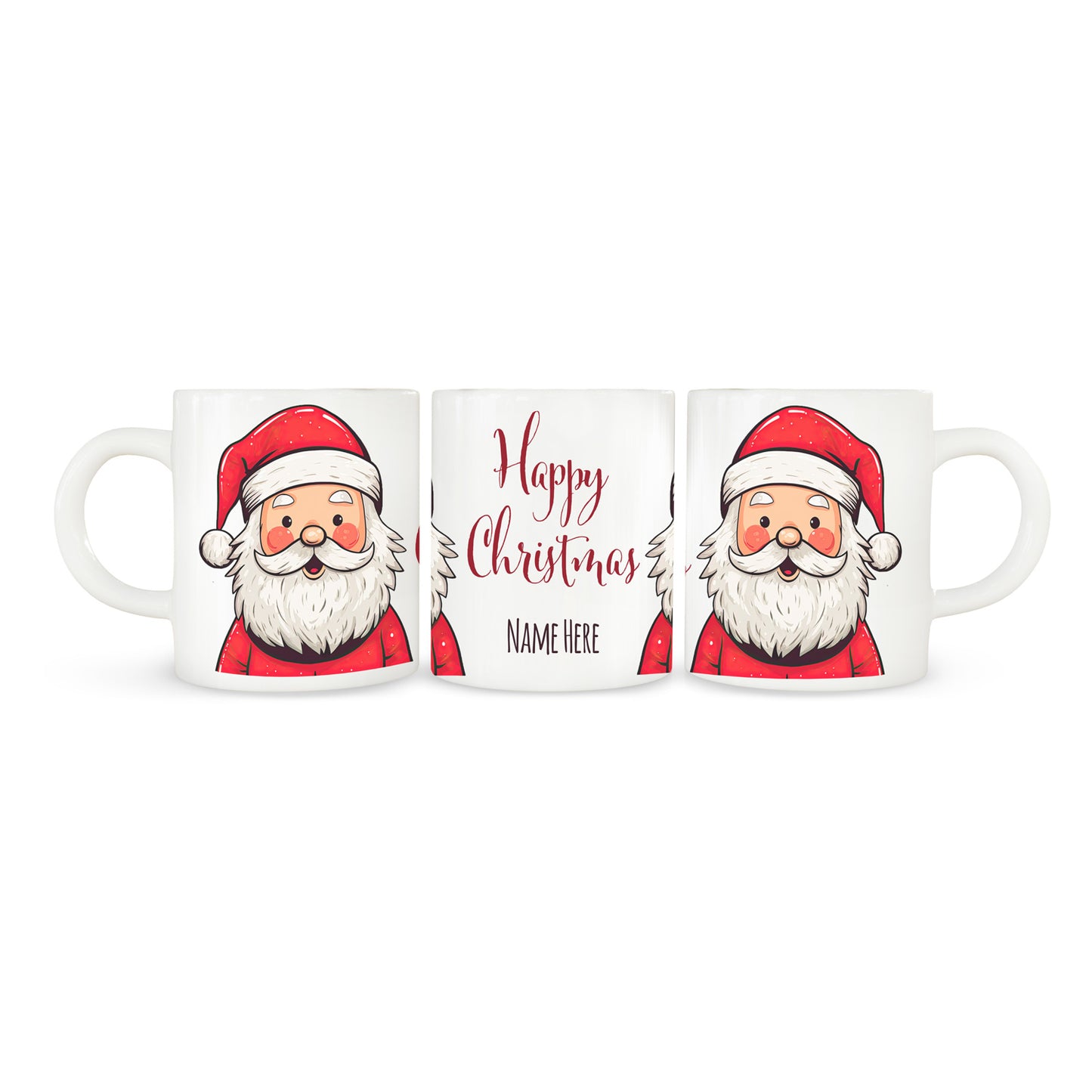 Personalised Happy Christmas Santa Mug