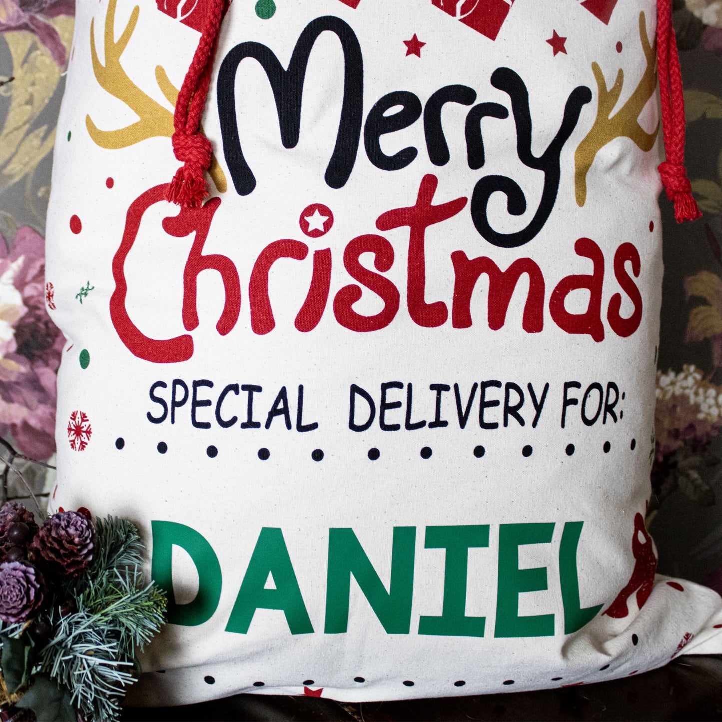 Merry Christmas Cotton Christmas Sack
