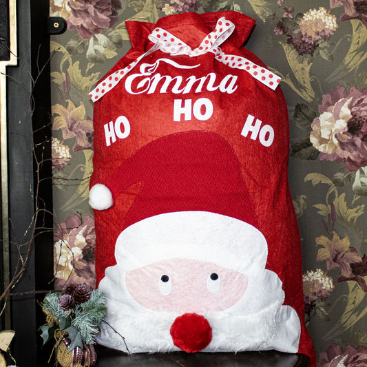 Ho Ho Ho Red Santa Christmas Sack
