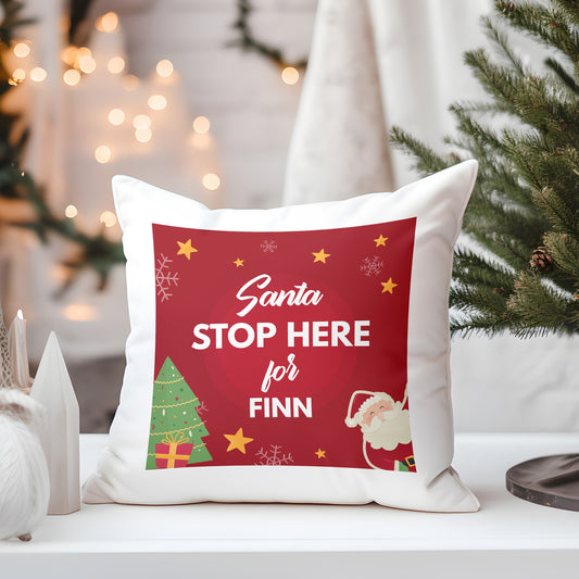 Santa Stop Here Cushion