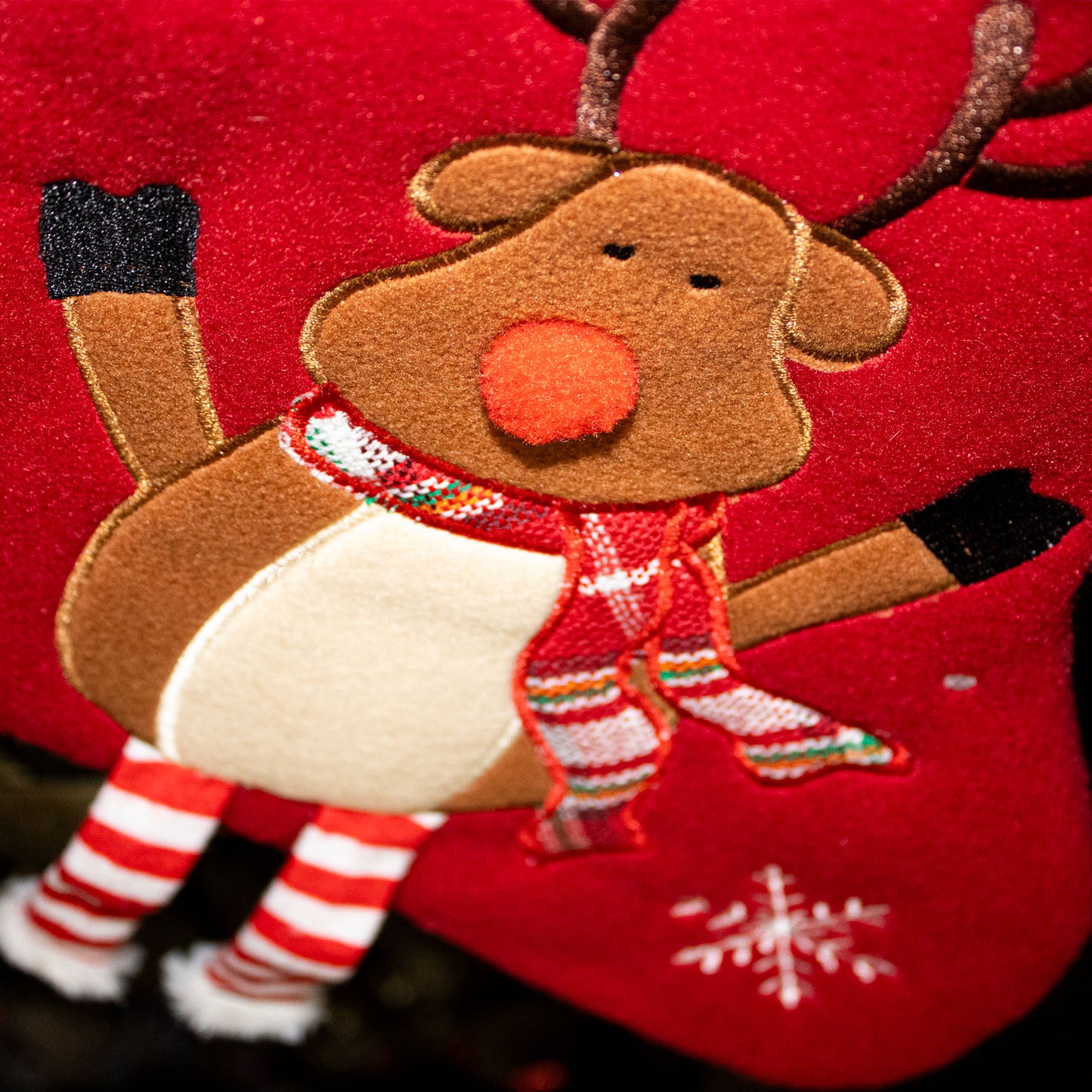 Rudolph Christmas Stocking with dangling legs