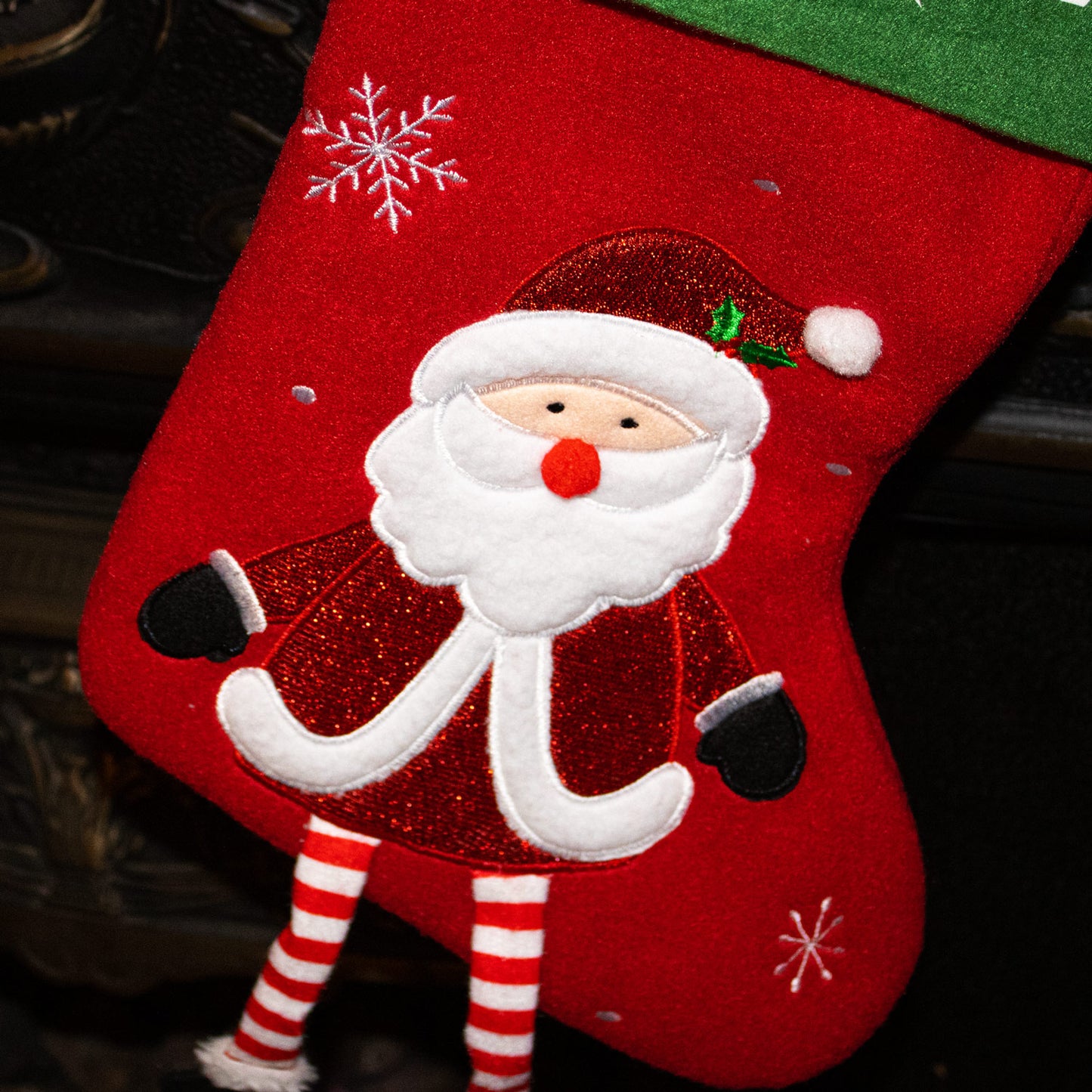 Santa Christmas Stocking with dangling legs
