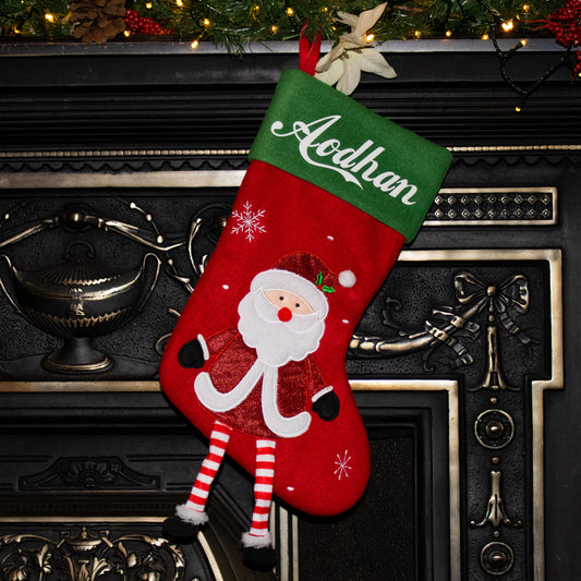 Santa Christmas Stocking with dangling legs