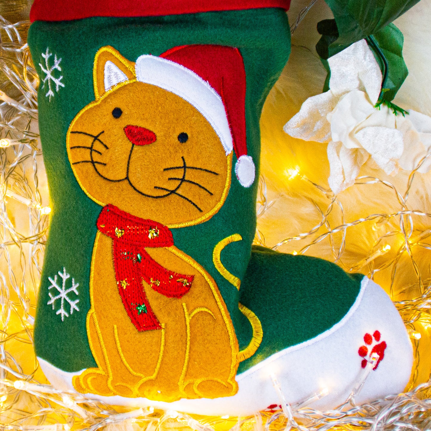 Cat Design Christmas Stocking