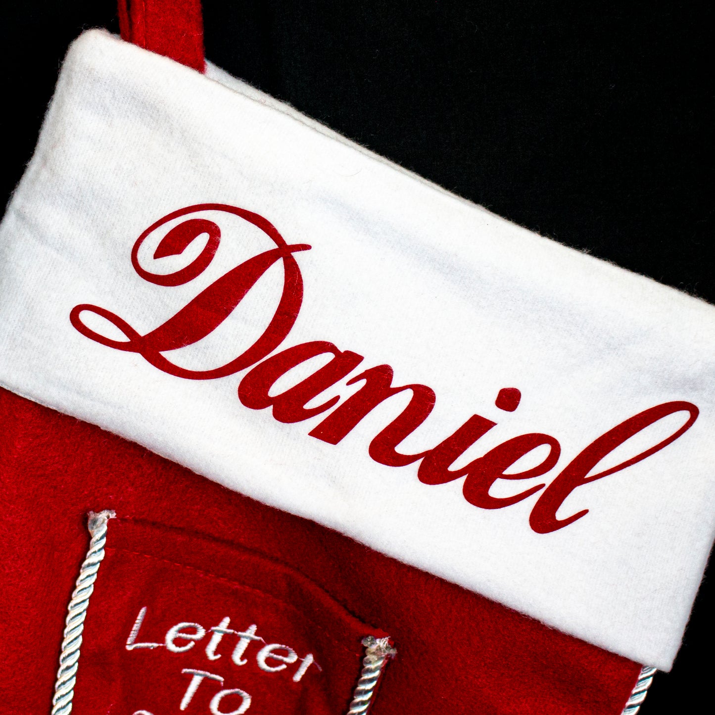 Personalised Christmas Stocking Close Up