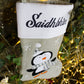 Personalised Grey Penguin Christmas Stocking