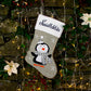 Personalised Grey Penguin Christmas Stocking Ireland