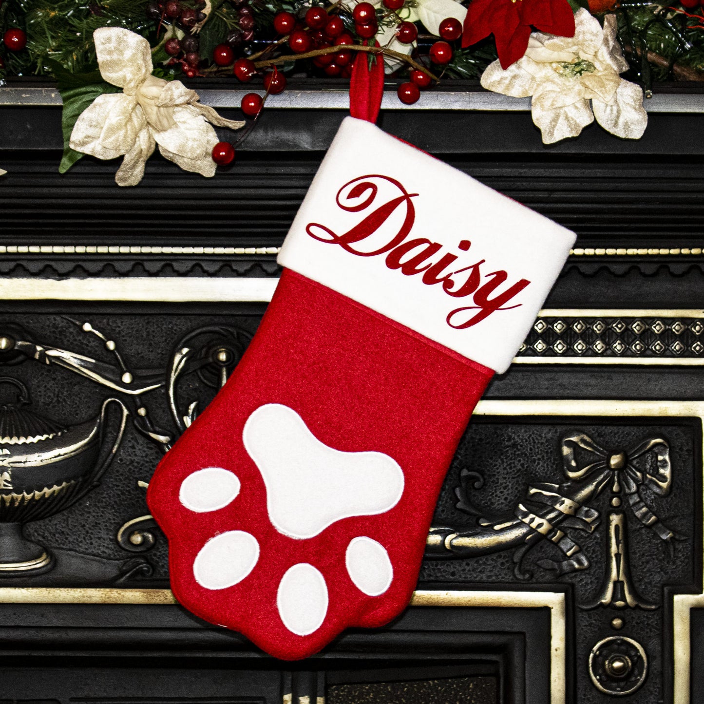 Personalised Pet Paw Christmas Stocking