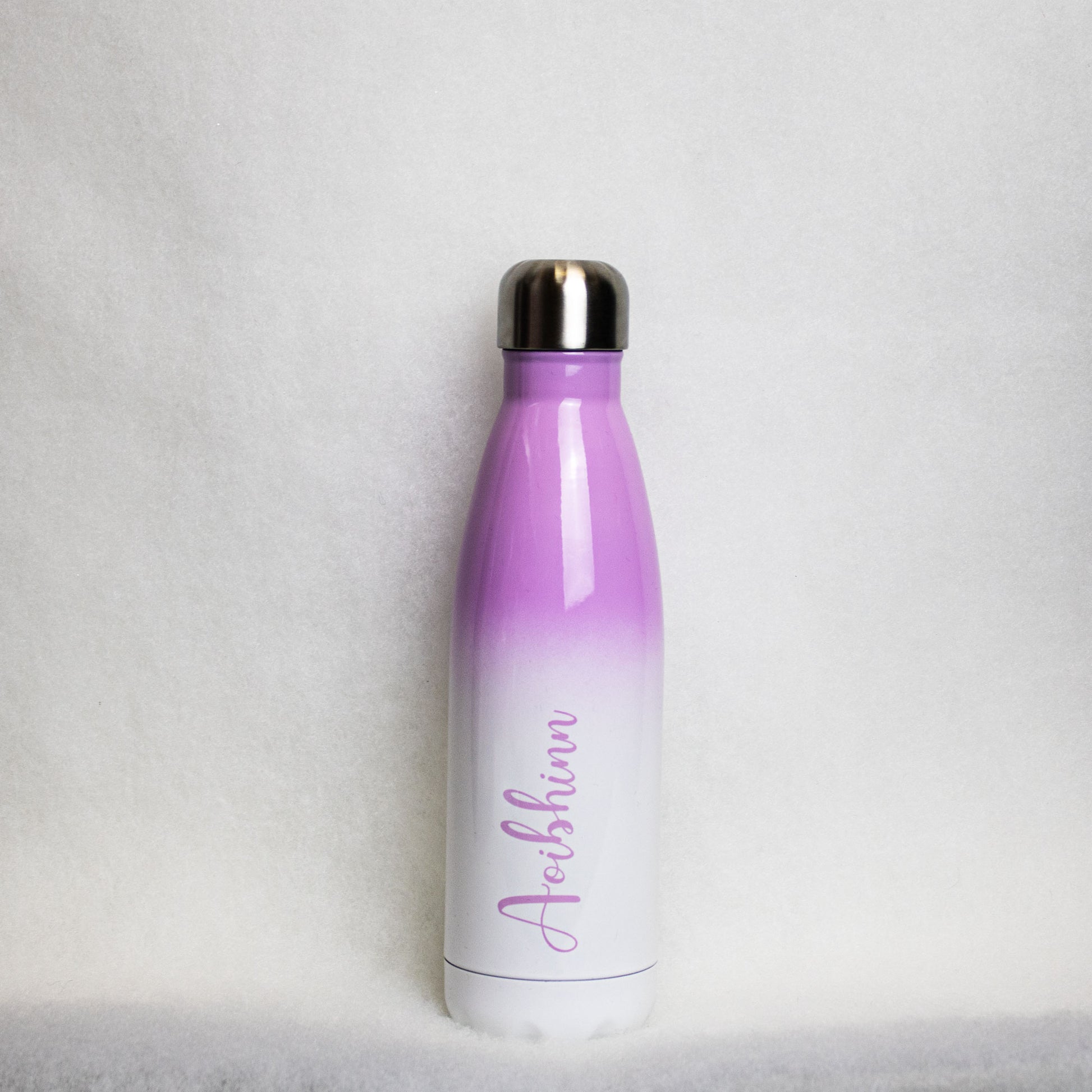 Personalised Purple and White Ombre Chily Water Bottle