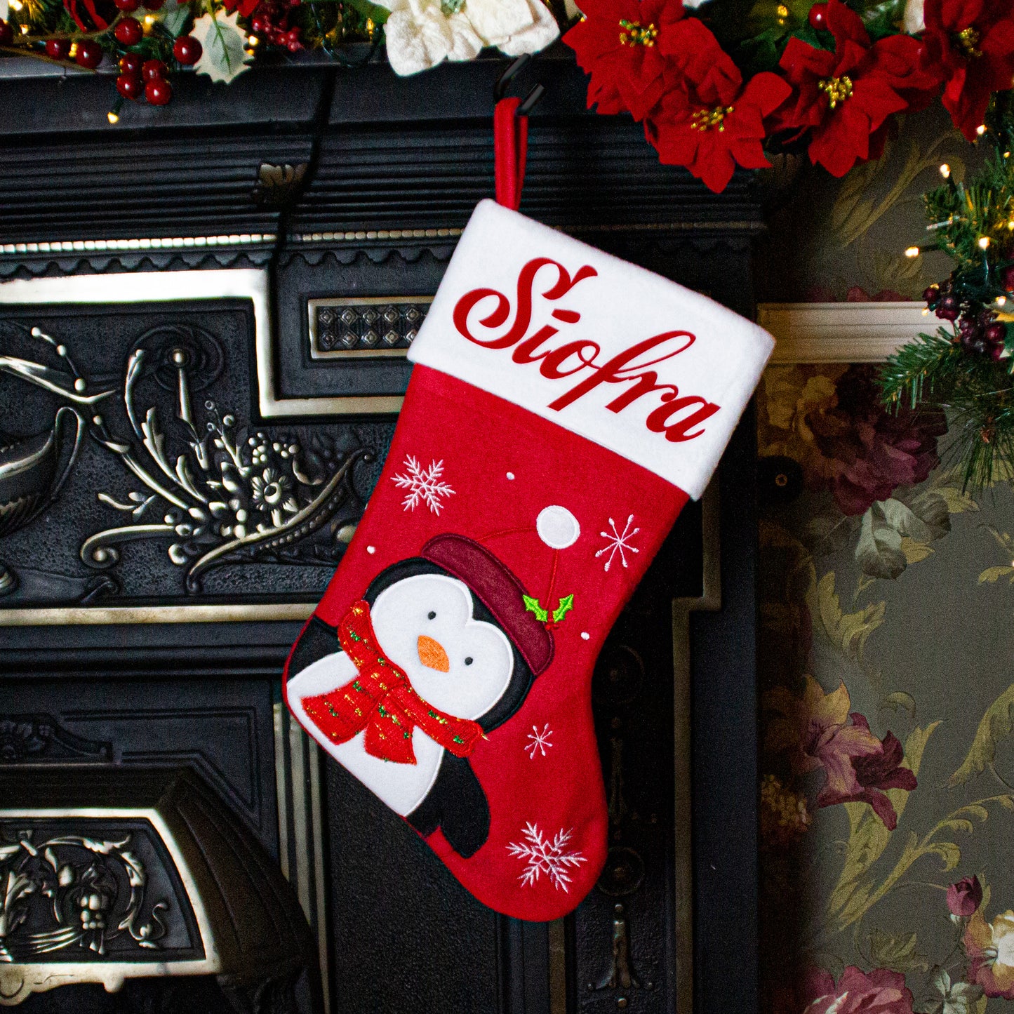 Personalised_Red_and_white_Penguin_Christmas_Stocking