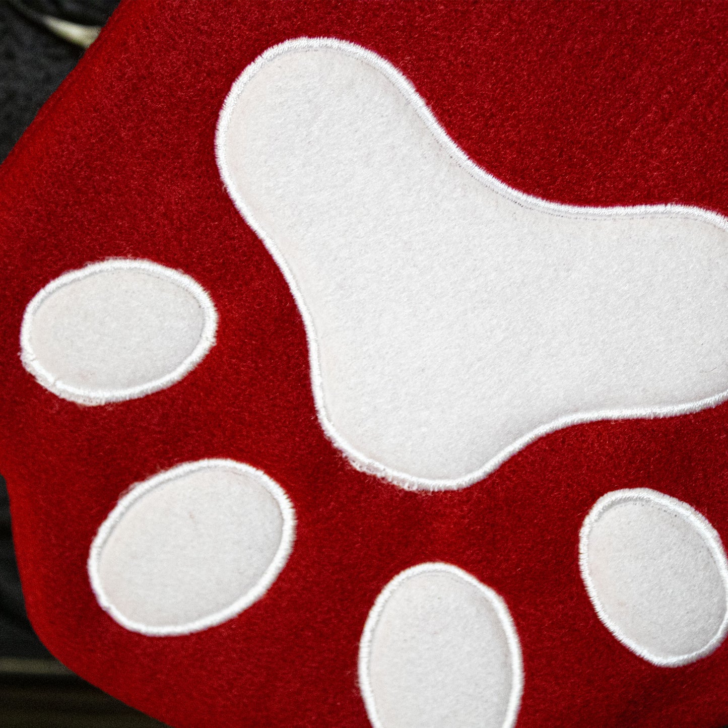 Red and White Paw Print