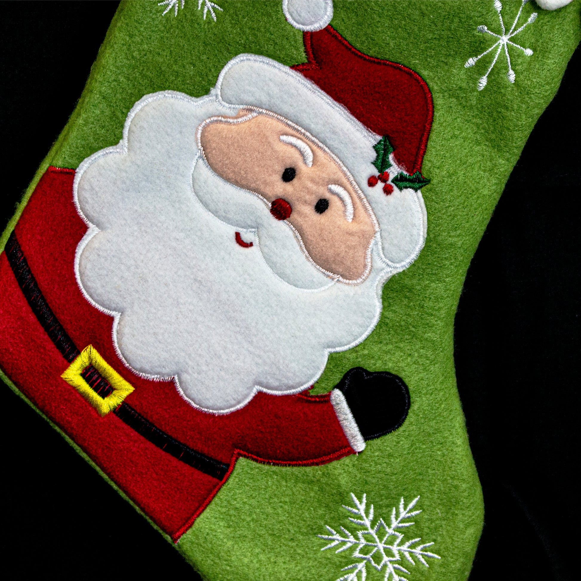 Waving Santa on Christmas Stocking