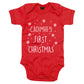 Personalised First Christmas Baby Vest Red