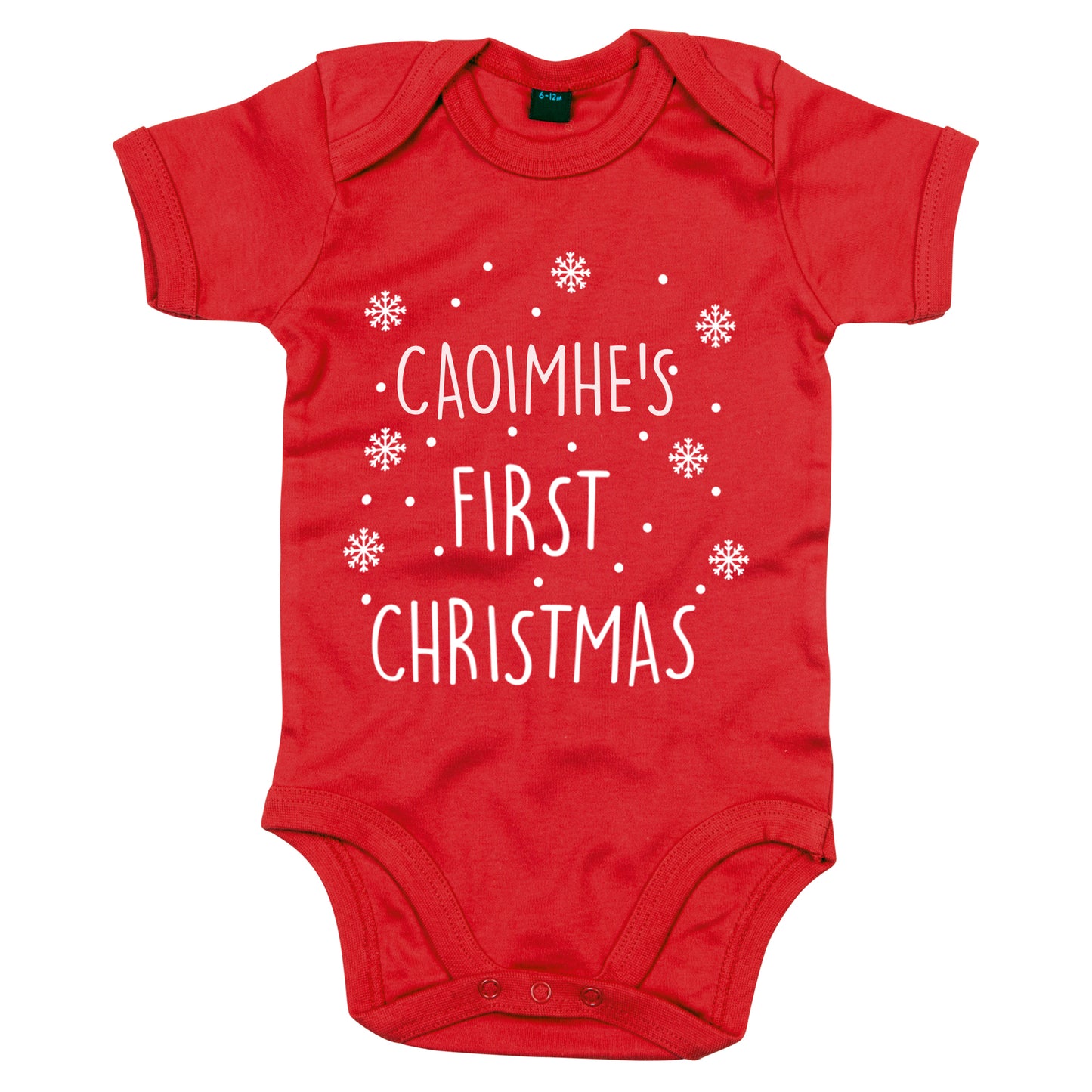 Personalised First Christmas Baby Vest Red